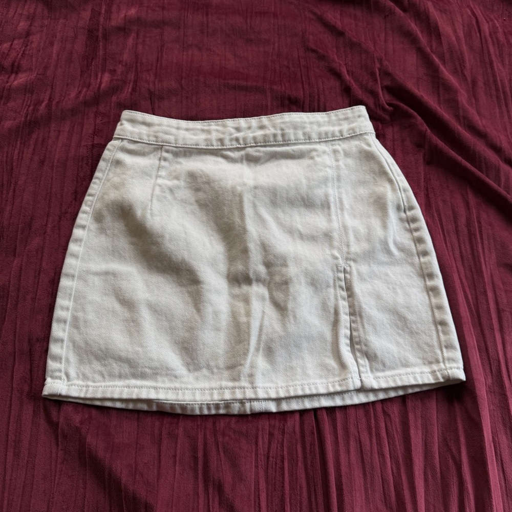 Revolve White Denim Mini Skirt